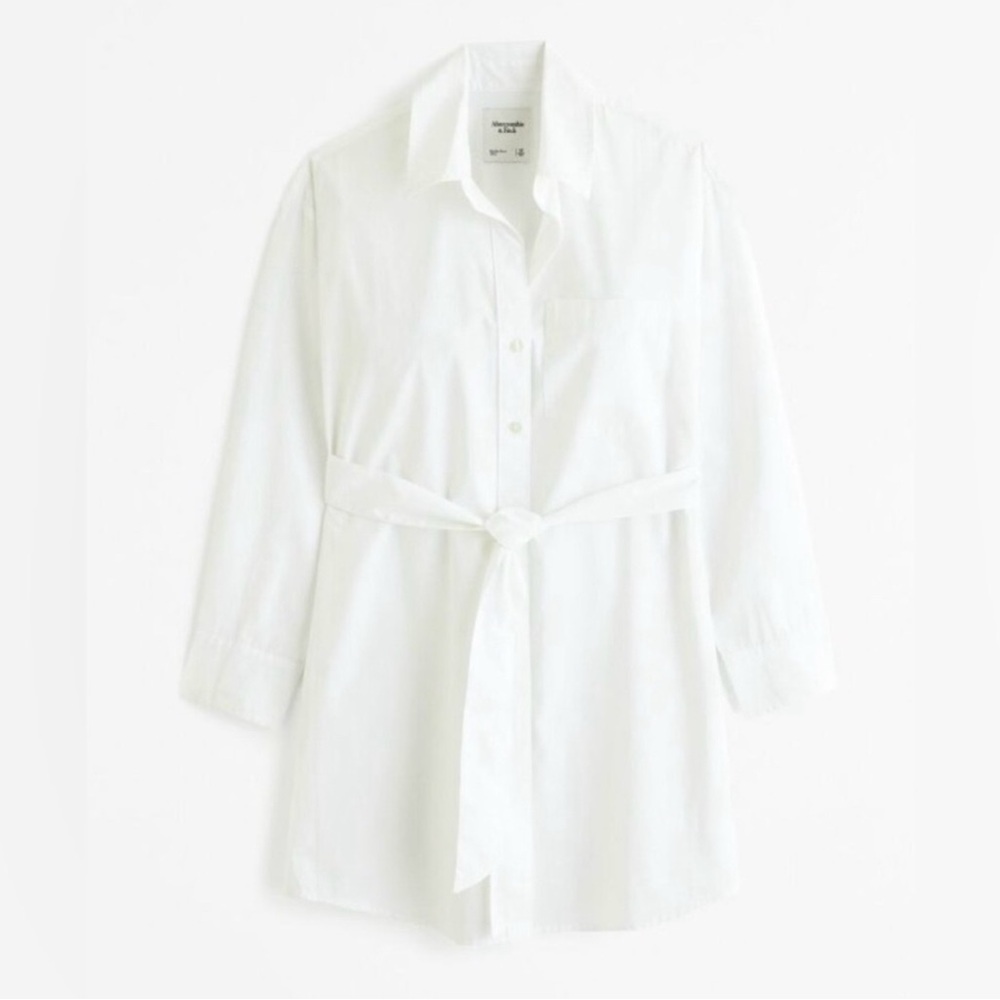 Abercrombie White Button-Up Shirt Dress